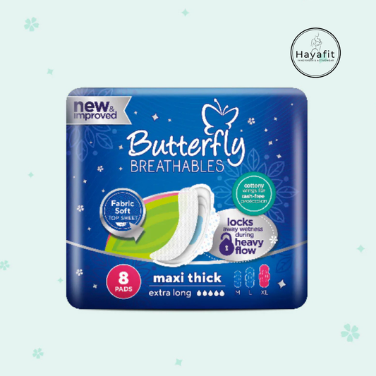 Butterfly Breathables Maxi Thick – Fabric Soft Top Sheet (8 Pads)