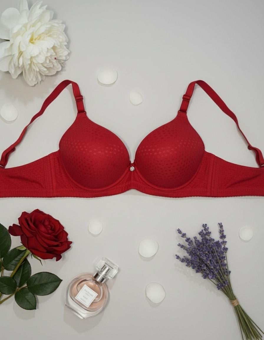 Dot-Textured Smooth Support Foam Bra: Effortless Elegance