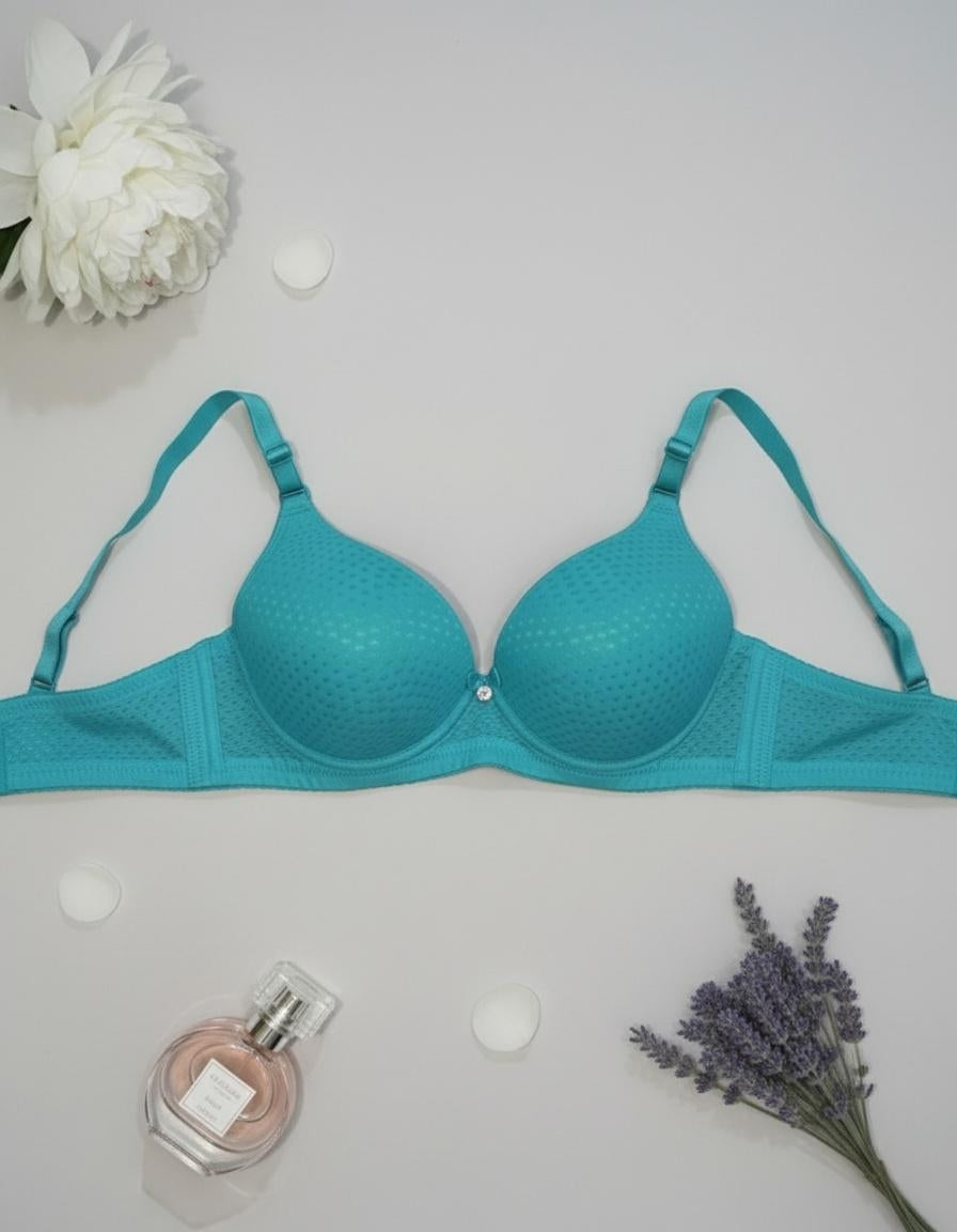 Dot-Textured Smooth Support Foam Bra: Effortless Elegance