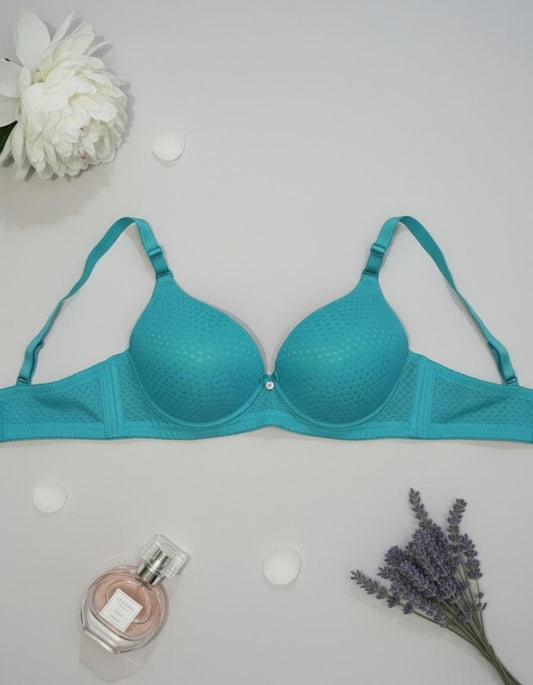 Dot-Textured Smooth Support Foam Bra: Effortless Elegance