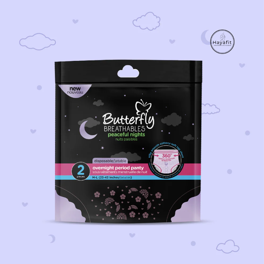 Butterfly Breathables: Peaceful Nights Period Pants — Premium Cottony Feel | Ultimate Overnight Protection (M-L, Pack of 2)