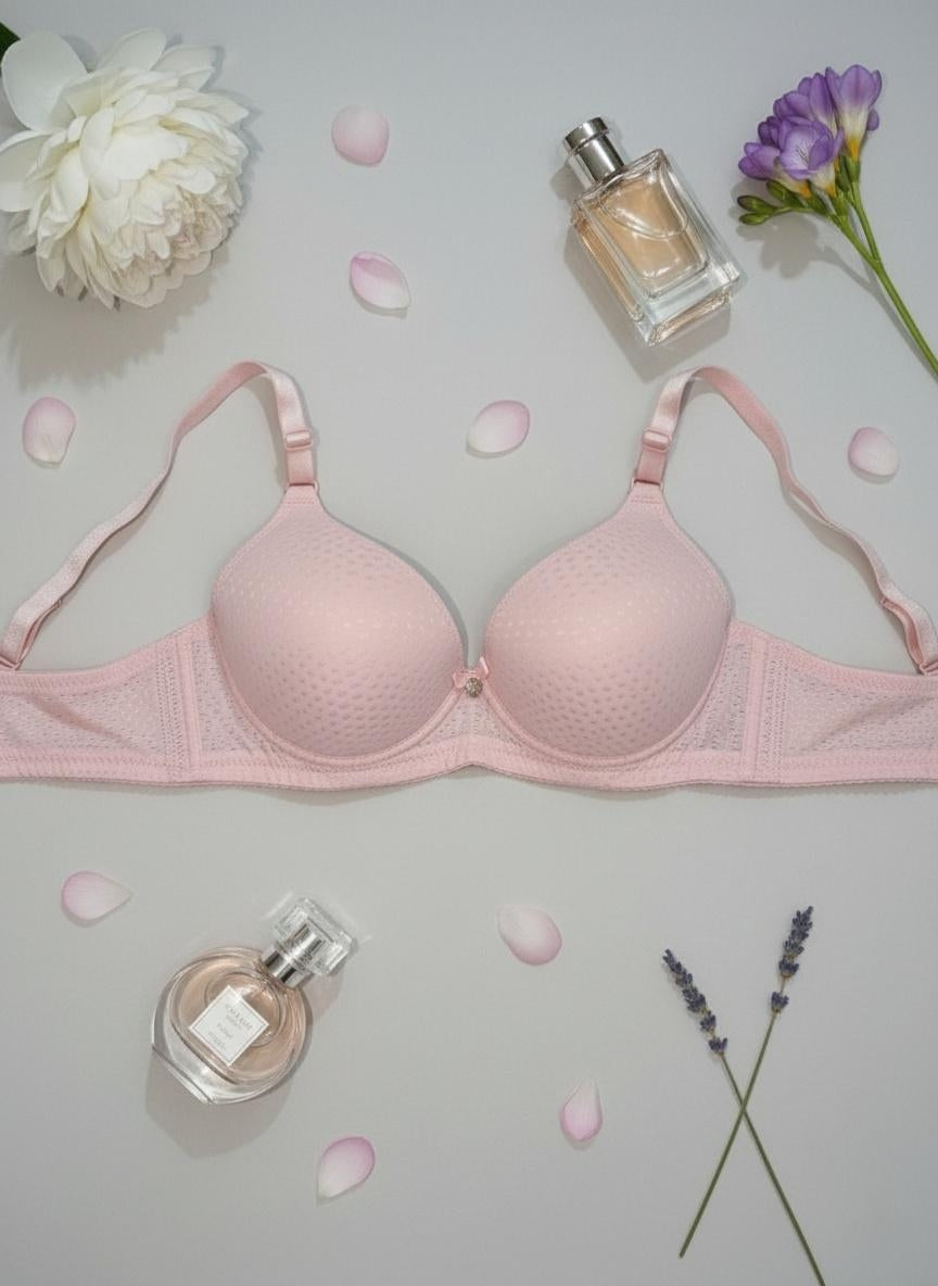 Dot-Textured Smooth Support Foam Bra: Effortless Elegance